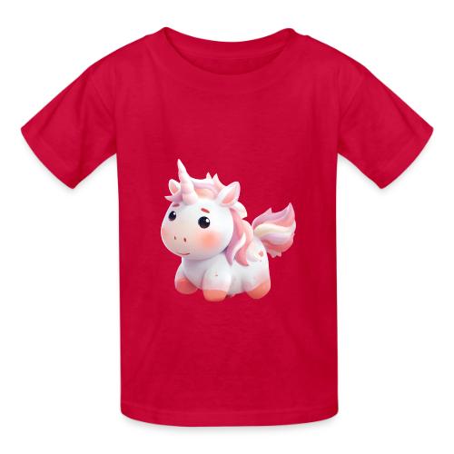 Sweet Cartoon Pink Unicorn - Heavyweight Kid's T-Shirt
