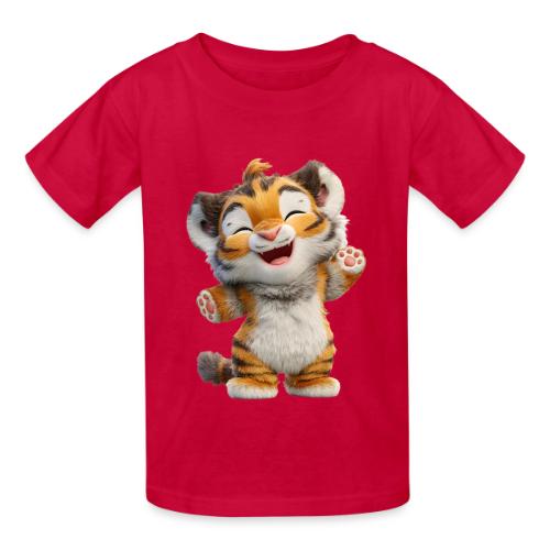 Energetic Baby Tiger Standing with Joy - Heavyweight Kid's T-Shirt