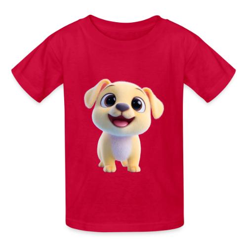 Playful 3D Baby Puppy Looking Up - Heavyweight Kid's T-Shirt