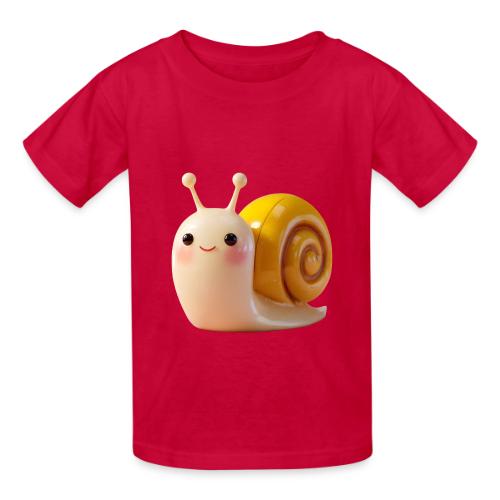 Sweet Cartoon Baby Snail Full of Joy - Heavyweight Kid's T-Shirt