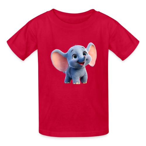 Playful Baby Elephant with Big Eyes - Heavyweight Kid's T-Shirt