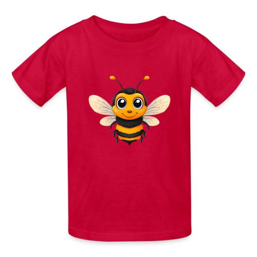 Happy Cartoon Baby Bee with Open Wings - Heavyweight Kid's T-Shirt