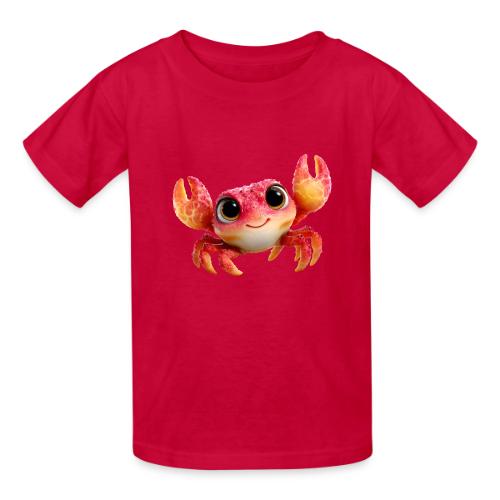 Cheerful Red Baby Crab Character - Heavyweight Kid's T-Shirt