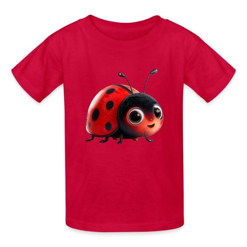 Adorable Cartoon Ladybug with Big Eyes - Heavyweight Kid's T-Shirt