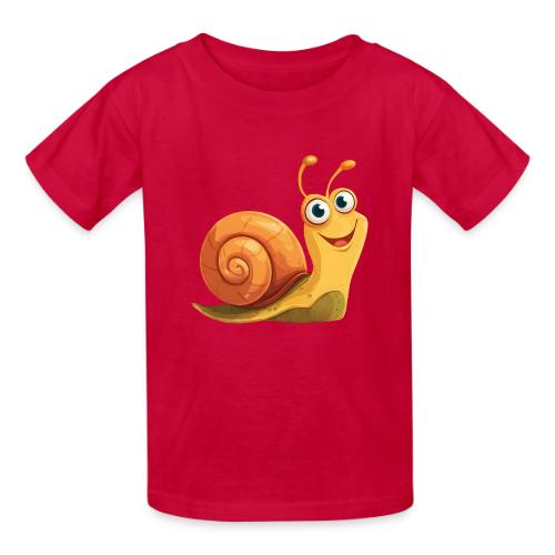 Happy Cartoon Snail with a Smile - Heavyweight Kid's T-Shirt