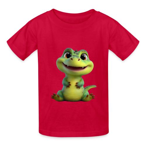 Playful Cartoon Baby Alligator - Heavyweight Kid's T-Shirt
