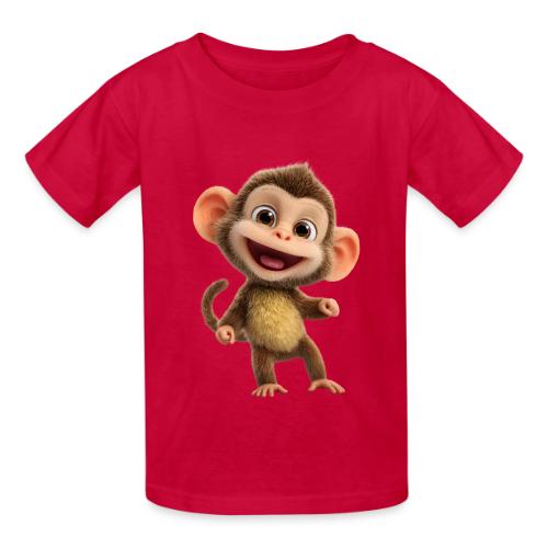 Happy Baby Monkey Standing - Heavyweight Kid's T-Shirt