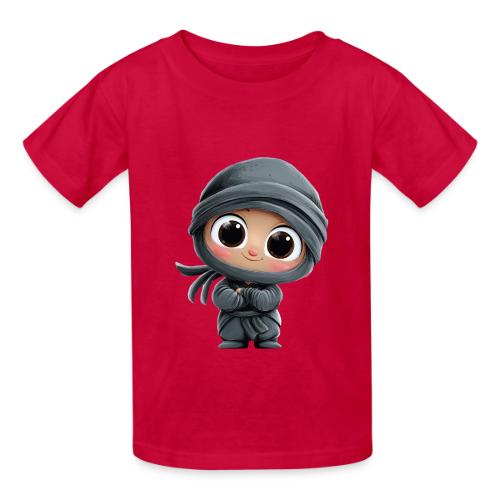 Cute Cartoon Baby Ninja Standing with Big Smile - Heavyweight Kid's T-Shirt