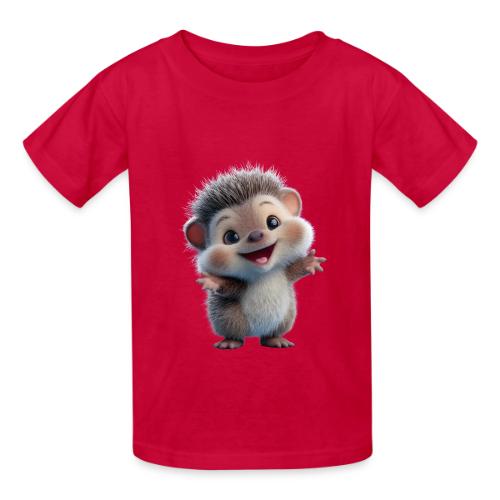 Playful Cartoon Hedgehog with Joyful Pose - Heavyweight Kid's T-Shirt