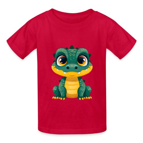 Smiling Cartoon Alligator - Heavyweight Kid's T-Shirt
