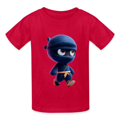 Playful Cartoon Baby Ninja Walking Happily - Heavyweight Kid's T-Shirt