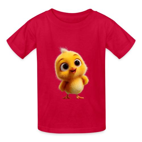 Cute Cartoon Yellow Chick with Big Sparkling Eyes - Heavyweight Kid's T-Shirt