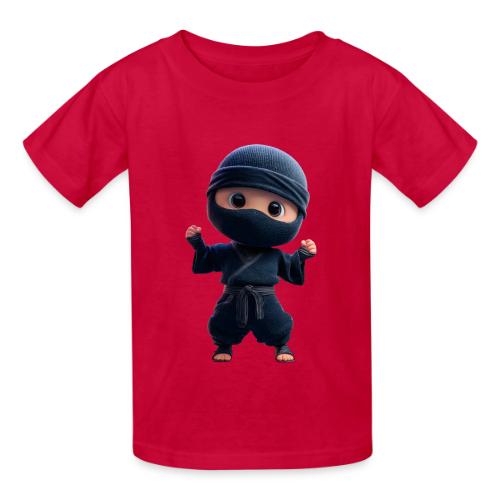 Cute Cartoon Ninja Toddler in Fight Pose - Heavyweight Kid's T-Shirt