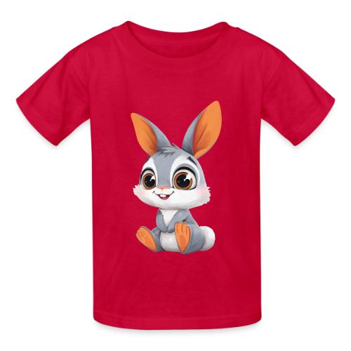 Multicolor Baby Rabbit Cartoon Sitting - Heavyweight Kid's T-Shirt