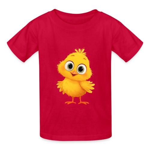 Sweet Yellow Cartoon Chick with Joyful Smile - Heavyweight Kid's T-Shirt