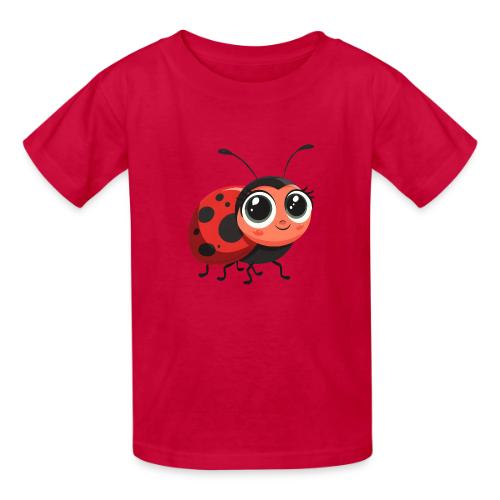 Cute Cartoon Ladybug Full of Joy - Heavyweight Kid's T-Shirt