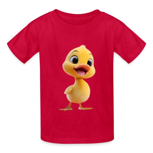 Bright Yellow Baby Duck Smiling - Heavyweight Kid's T-Shirt