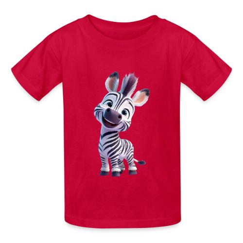 Playful 3D Baby Zebra Smiling Brightly - Heavyweight Kid's T-Shirt