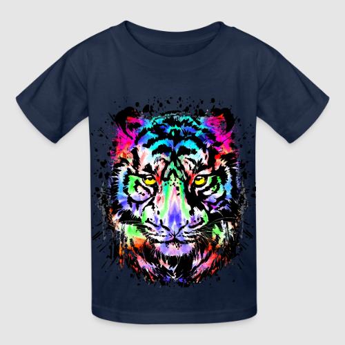 Color Splash Tiger Head - Colorful Tiger Face - Heavyweight Kid's T-Shirt
