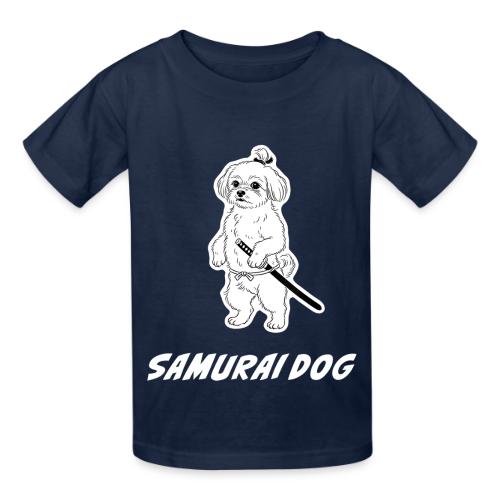 Samurai Maltese Katana Warrior Dog Tee - Heavyweight Kid's T-Shirt
