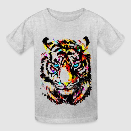 Cute Tiger Head Portrait Drawing - Tiger Eyes - Heavyweight Kid's T-Shirt