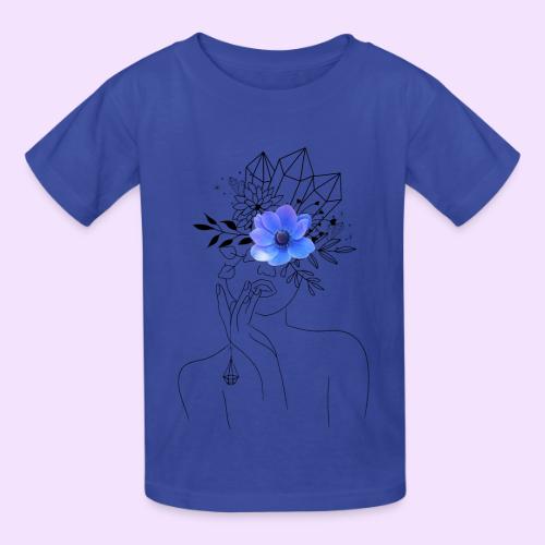Third Eye Flower Goddess - Crystal Design - Heavyweight Kid's T-Shirt