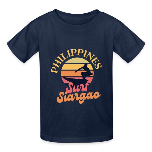 Siargao Retro Classic Surfing Sunset Beach T Shirt - Heavyweight Kid's T-Shirt