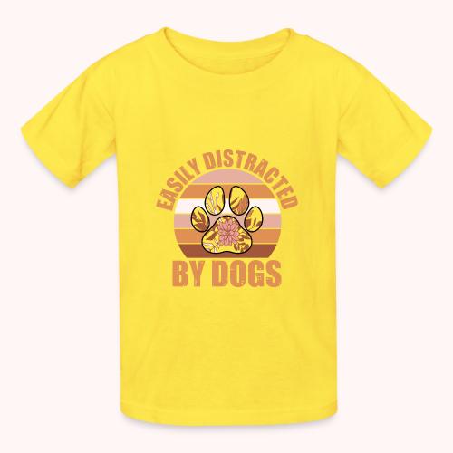 Easily Distracted By Dogs - Heavyweight Kid's T-Shirt