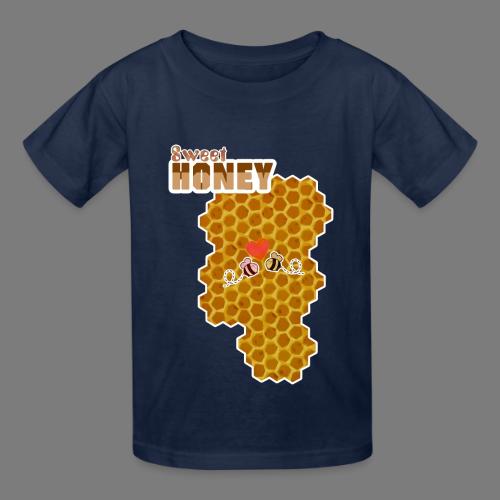 Sweet Honey - Spring comb design - Heavyweight Kid's T-Shirt