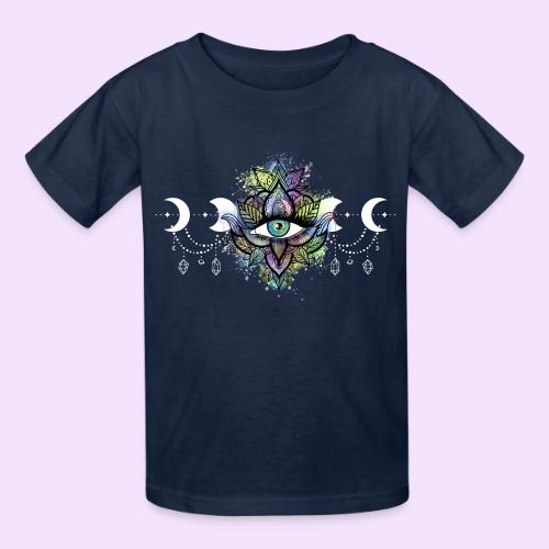 Third Eye Mandala - Moon Cycle Design - Heavyweight Kid's T-Shirt