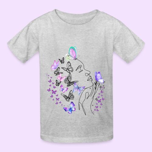 Dreamy Butterfly Goddess - Fairytale Design - Heavyweight Kid's T-Shirt