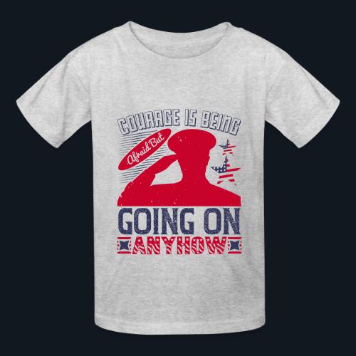 Courage is being afraid but going on anyhow - Heavyweight Kid's T-Shirt