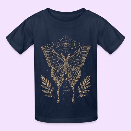 Third Eye Butterfly - Moon Cycle Design - Heavyweight Kid's T-Shirt