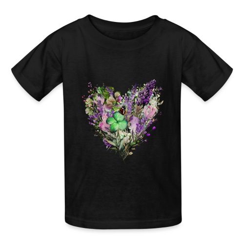 Walk in Love Spring Clover Flowers Heart - Hanes Youth T-Shirt