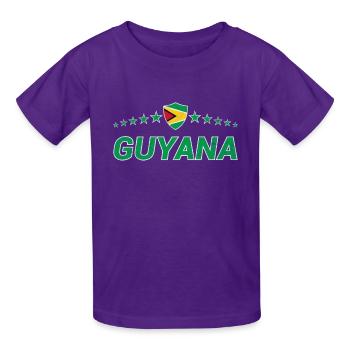 Guyana - Gildan Ultra Cotton Youth T-Shirt - purple - Front - Taisha (125cm)