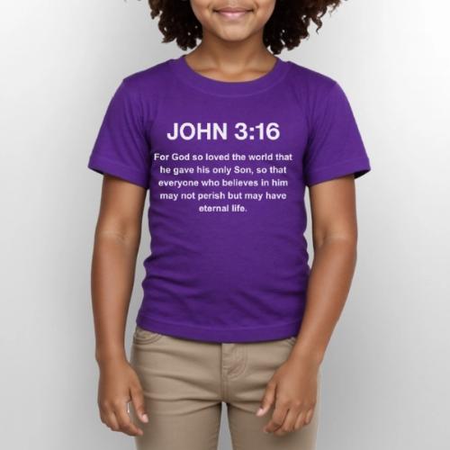 John 3:16 Christian Apparel – White - Gildan Ultra Cotton Youth T-Shirt