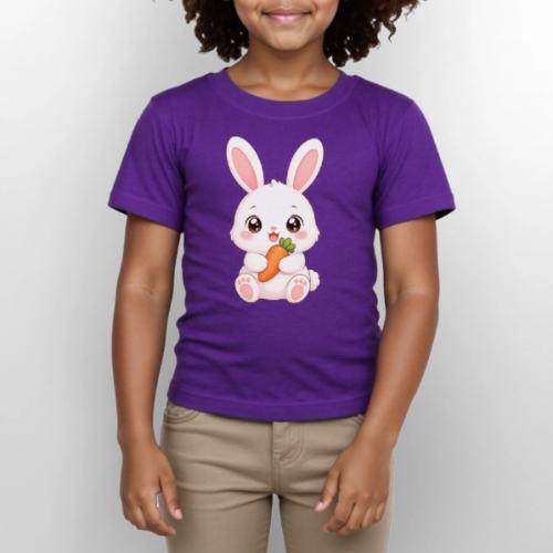 Cute Bunny Rabbit Holding Carrot – Kawaii Easter - Gildan Ultra Cotton Youth T-Shirt
