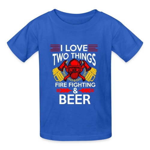 I love Fire Fighter And Beer T-shirt - Gildan Ultra Cotton Youth T-Shirt