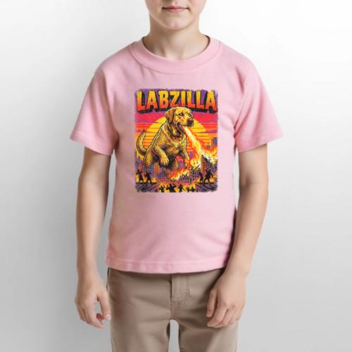 Labzilla Giant Yellow Labrador Monster Tee - Gildan Ultra Cotton Youth T-Shirt