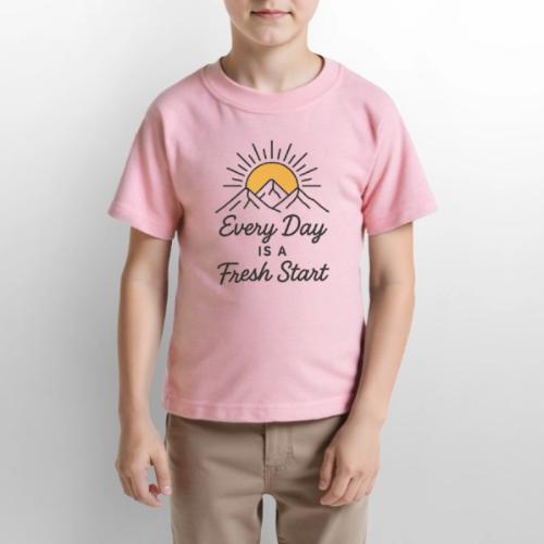 Inspirational Mountain Sunrise Motif - Gildan Ultra Cotton Youth T-Shirt