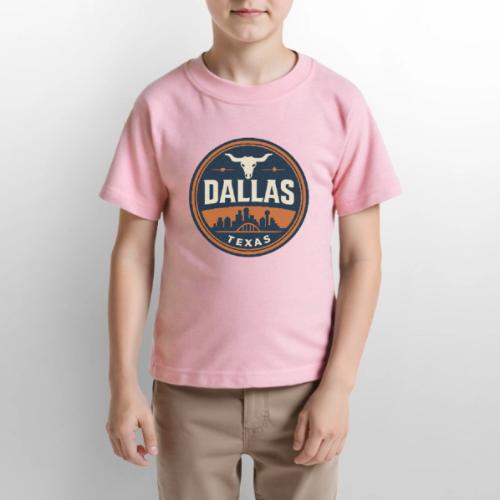 Vintage Dallas Texas Western Skyline Retro Cowboy - Gildan Ultra Cotton Youth T-Shirt