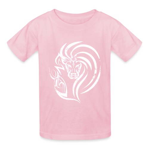 Fierce Lion Logo in White - Gildan Ultra Cotton Youth T-Shirt
