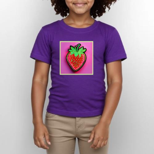 Vibrant Strawberry Neon Sign - Gildan Ultra Cotton Youth T-Shirt