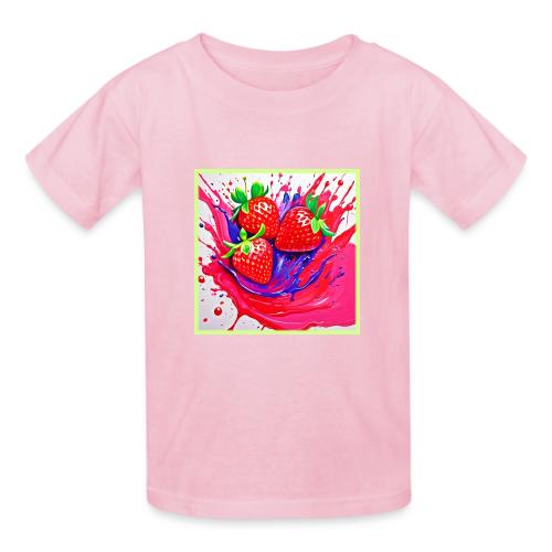 Vibrant Strawberry Splash - Gildan Ultra Cotton Youth T-Shirt