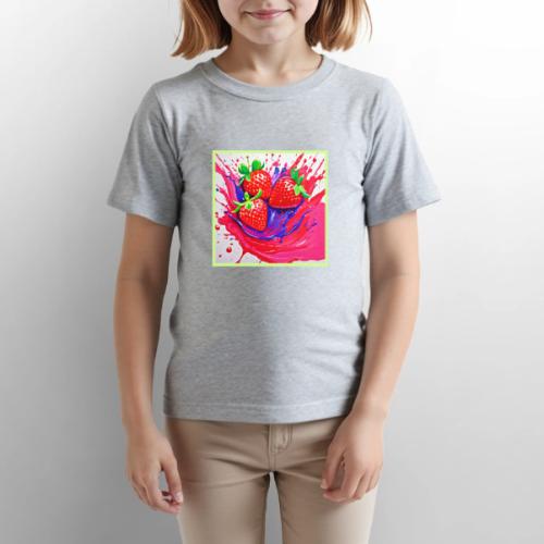 Vibrant Strawberry Splash - Gildan Ultra Cotton Youth T-Shirt