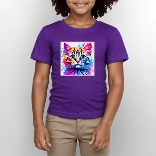 Vivid Kitty Vibes Design - Gildan Ultra Cotton Youth T-Shirt