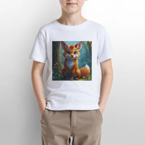 Magical fantasy fox in enchanted forest scene - Gildan Ultra Cotton Youth T-Shirt