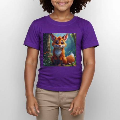 Magical fantasy fox in enchanted forest scene - Gildan Ultra Cotton Youth T-Shirt