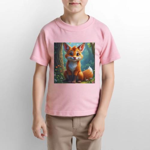 Magical fantasy fox in enchanted forest scene - Gildan Ultra Cotton Youth T-Shirt