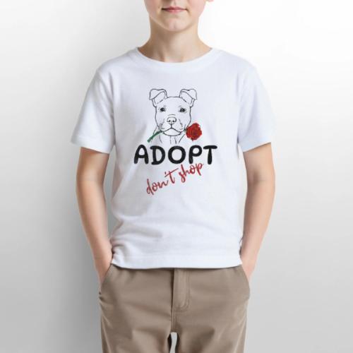 Retro Adopt Dont Shop Cute Puppy Rose Tee - Gildan Ultra Cotton Youth T-Shirt